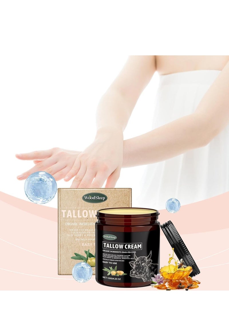 وودسليب كريم الشحم ، مرطب الوجه بلسم الشحم للوجه لتقليل الخطوط الدقيقة والتجاعيد ، بلسم الشحم الطبيعي مرطب بلسم الشحم ، العناية بالبشرة الحساسة للوجه الشحم (4.23 أوقية) - Image 4