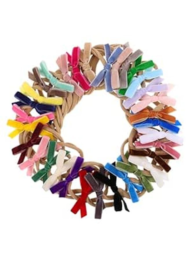 SUPVOX 32 Pack Soft Fluffy Bow Headbands Stretchy Elastic Hair Accessories For Newborn Baby Boy Girl - Image 1