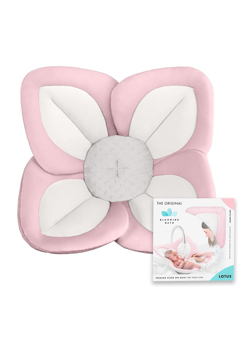 Gonice Blooming Lotus Baby Bath Seat Flower Shaped Comfortable Bathtub Baby Bath Seat Premium Baby Bathtub Newborn and Baby Essentials Baby Gift Fits Most Sink  - Image 1