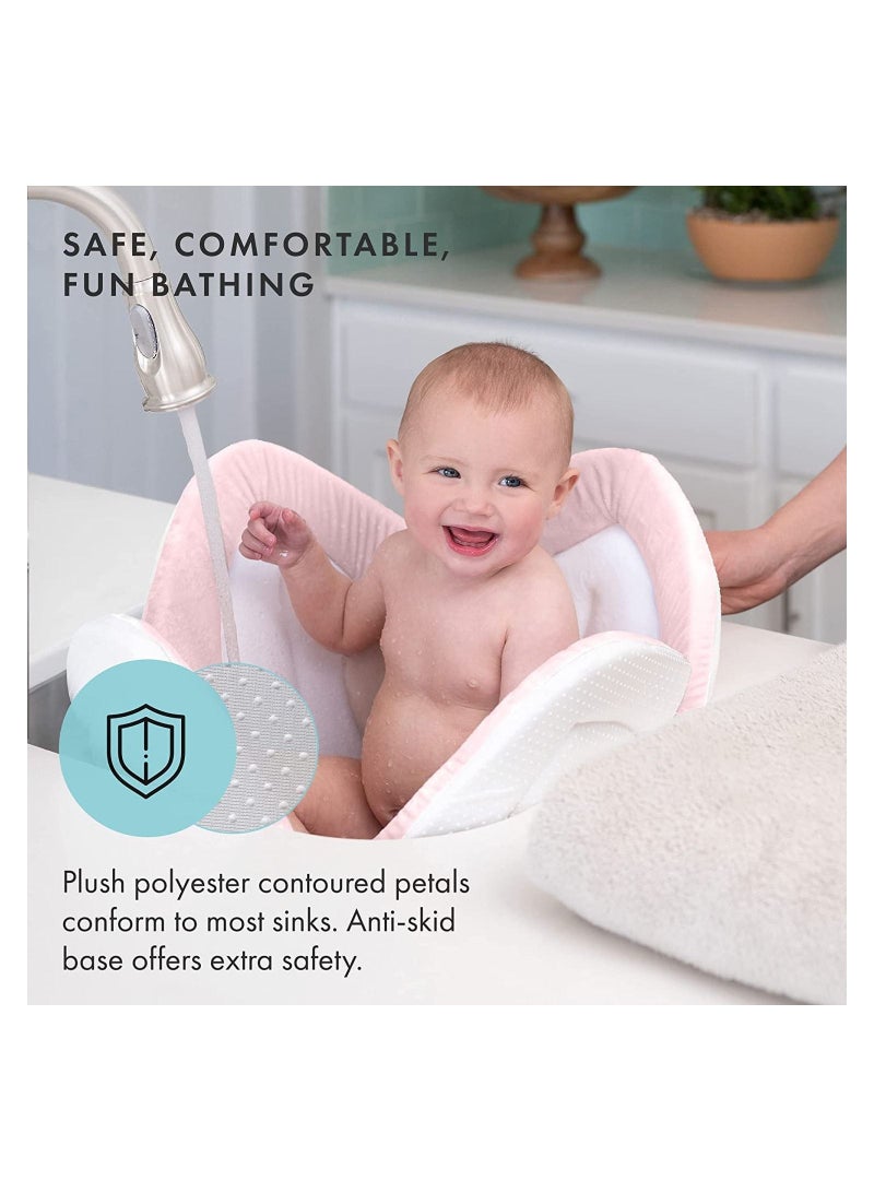 Gonice Blooming Lotus Baby Bath Seat Flower Shaped Comfortable Bathtub Baby Bath Seat Premium Baby Bathtub Newborn and Baby Essentials Baby Gift Fits Most Sink  - Image 4