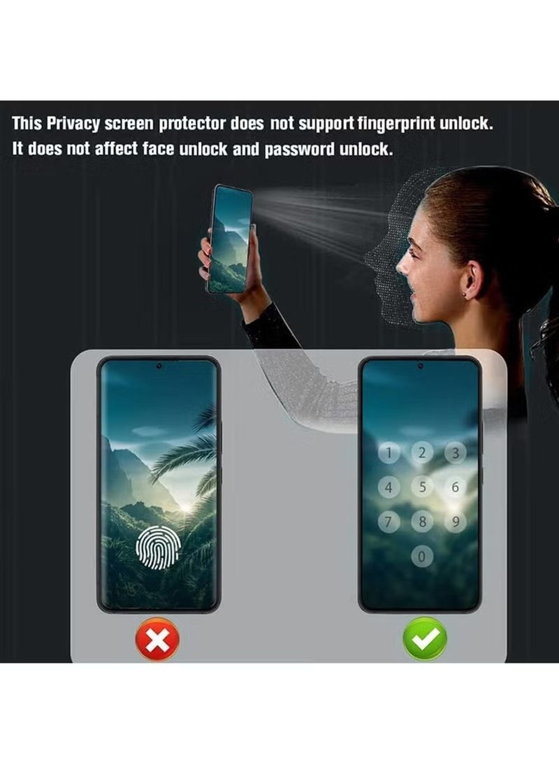 2 Pcs Honor X9a Privacy Screen Protector,Anti-Spy Full Screen 3D Tempered Glass Film,9H Hardness Anti-Peeping Edge Glue Coverage Protector Anti Scratch Screen - Image 4