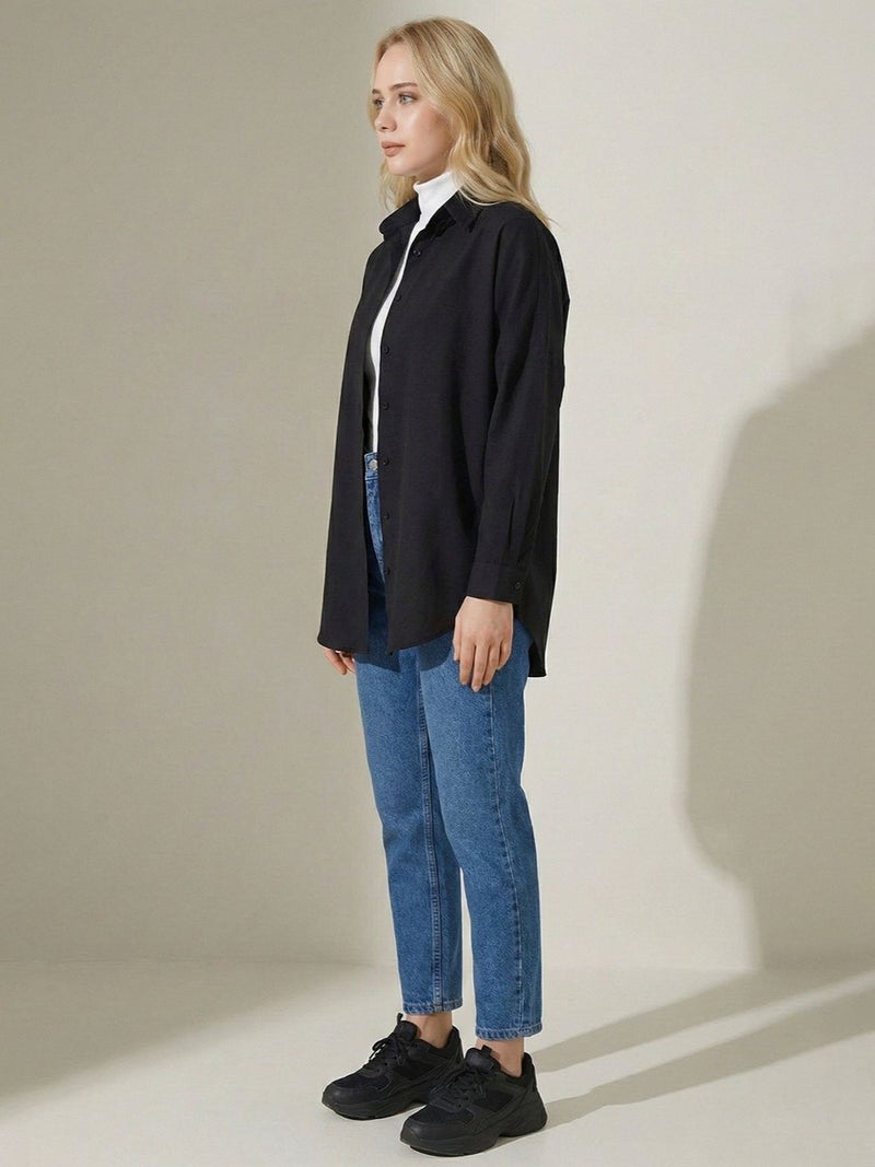 BIG DART BDART Relaxed Fit Poplin Shirt with Button Closure - Image 2