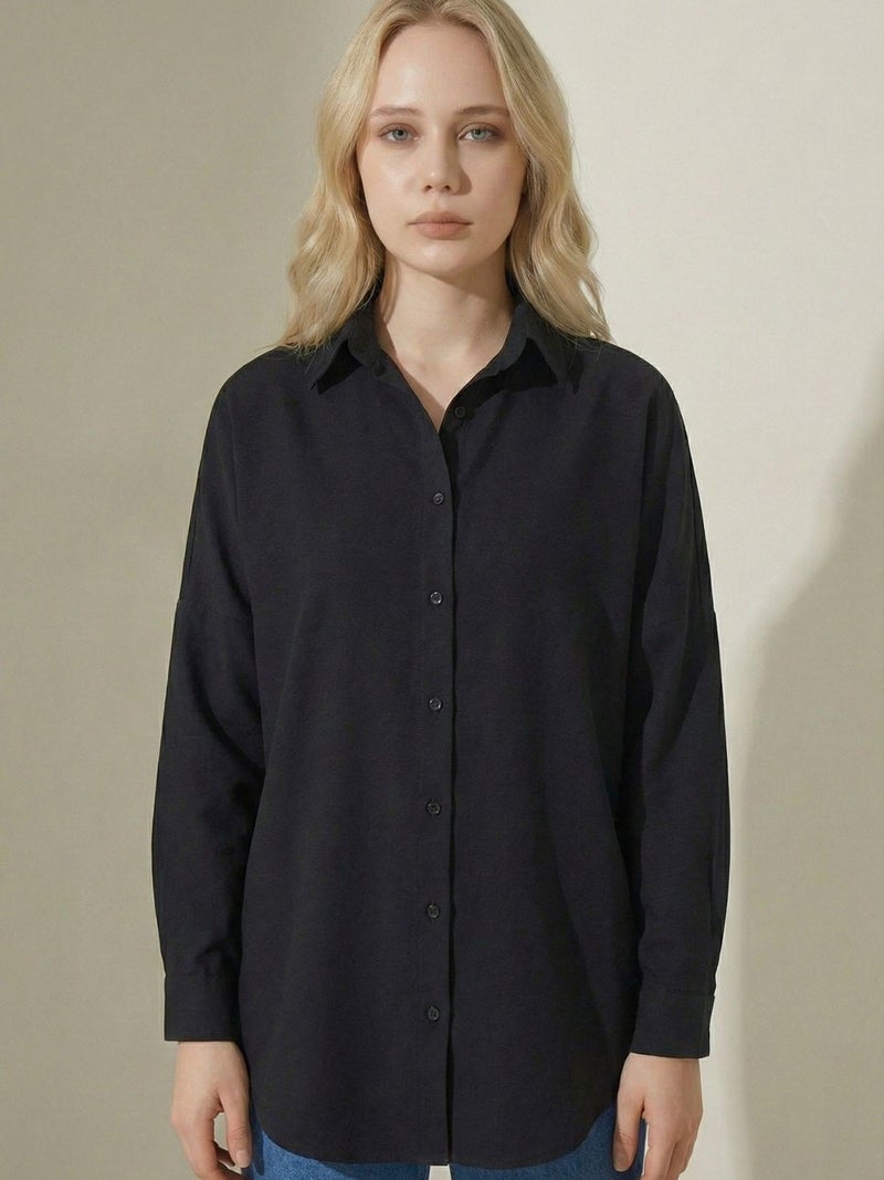 BIG DART BDART Relaxed Fit Poplin Shirt with Button Closure - Image 4
