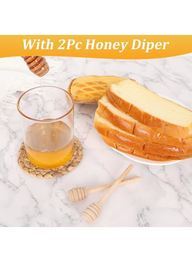 SlZKADY 12 Oz Honey Jar with 2 Wooden Dippers and Lid,Honey Pot Dispenser,Clear Glass Honey Container for Home Kitchen,Store Honey and Syrup,Easy to Clean - Image 5