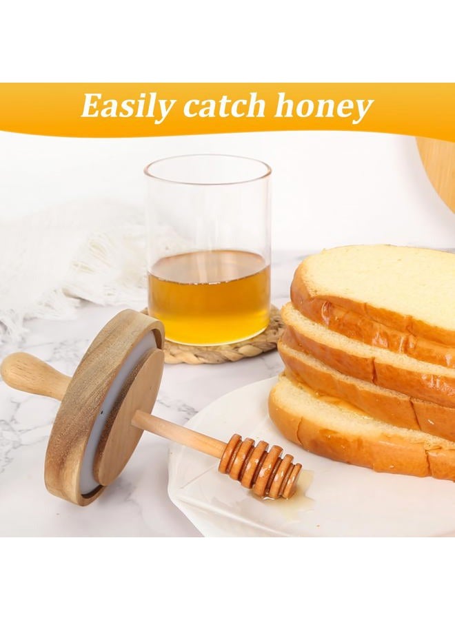 SlZKADY 12 Oz Honey Jar with 2 Wooden Dippers and Lid,Honey Pot Dispenser,Clear Glass Honey Container for Home Kitchen,Store Honey and Syrup,Easy to Clean - Image 4
