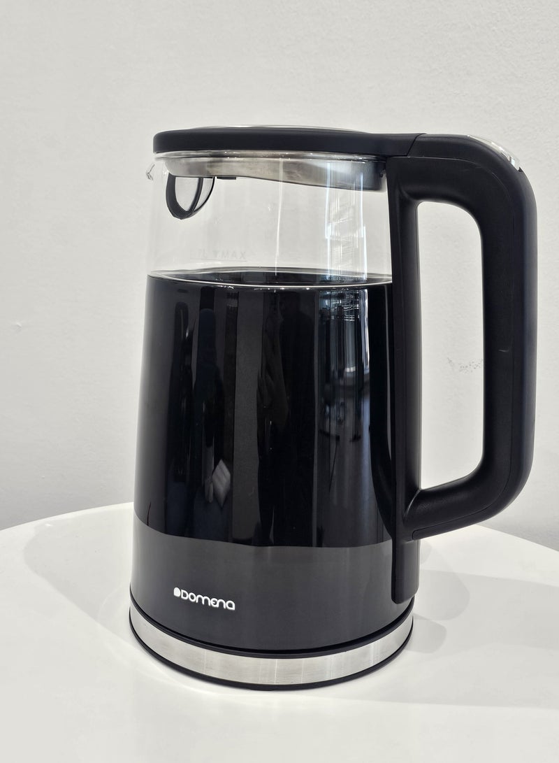 Domena Digital Electric Kettle, 1.7L, Temperature Control, Double Wall, LED Display, Black - Image 1