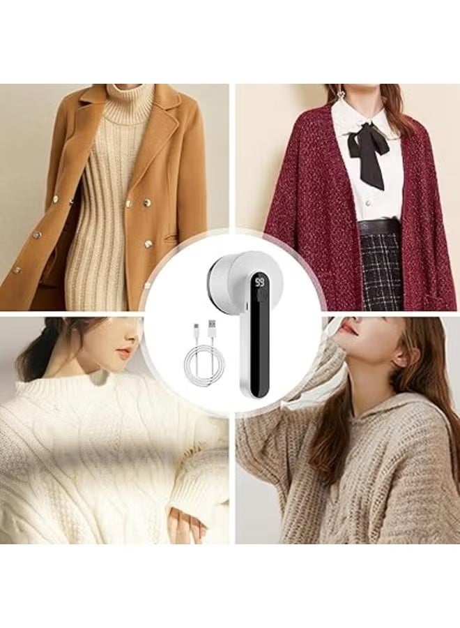 Anna&Mo Lint Shaver Electric Lint Remover, Electric Lint Remover with USB Rechargeable and Replacement Blade, Lint Shaver Electric Lint Shaver for Clothes and Sticky (White) - Image 4