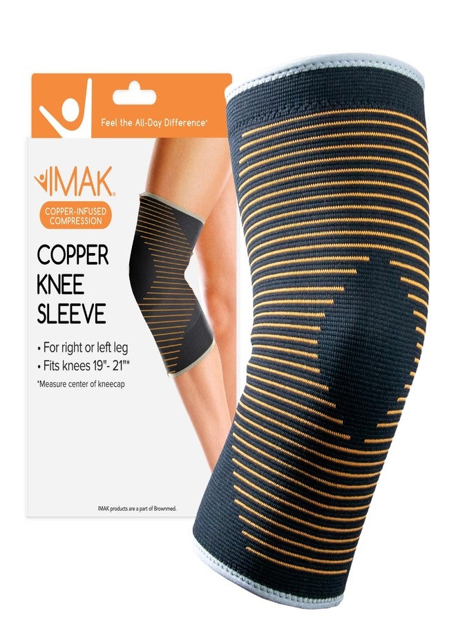 IMAK Brownmed Copper Infused Compression Knee Sleeve - Joint Support for Pain Relief & Circulation - Medium - Image 1