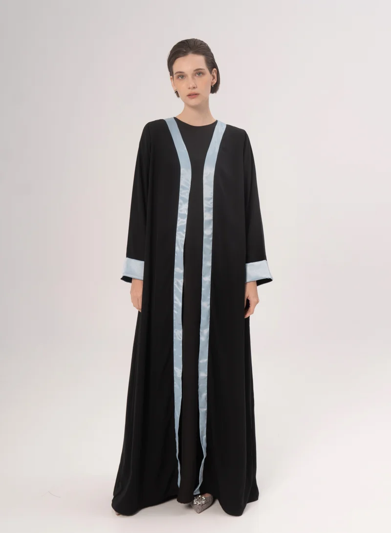 Hadiyath Al Madinah Black Open Abaya - HM