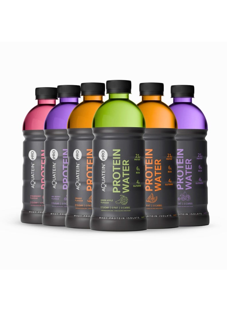 AQUATEIN Pro 21G Protein Water Variety Pack, 500ml, 24 Pack Bottles  - Image 1