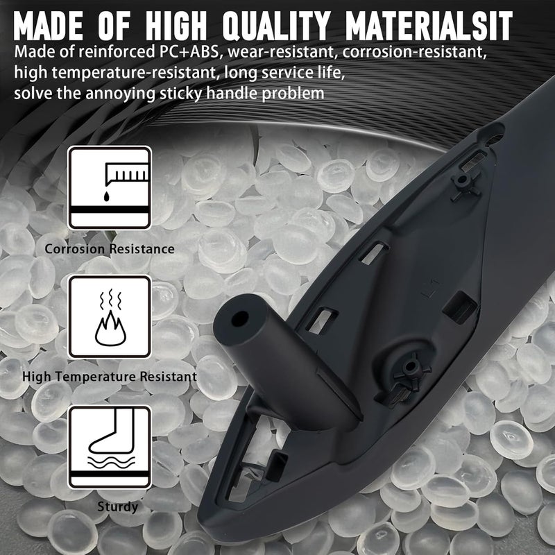 WEILEITE Front Interior Door Pull Handles Grab Bracket Trim Set Compatible with BMW 3 Series 4 Series 320,328,330,335,M3 2012-2018 and 428, 435,M4 2014-2017 Replace 51417279311(Black,4Pcs) - Image 4