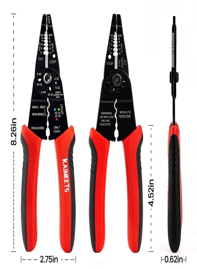 KAIWEETS Wire Stripper 10-22 AWG Wire Splicer Cable Stripper Multipurpose Wire Stripping Tool Electrical Wire Pliers with Screw Cutter - Image 5