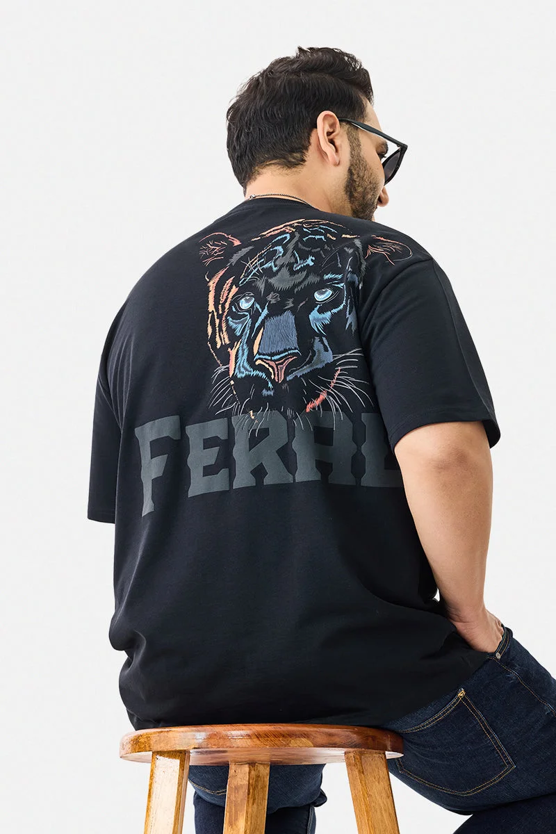 SNITCH Oversized Puff Print Embroidered Plus T-Shirt