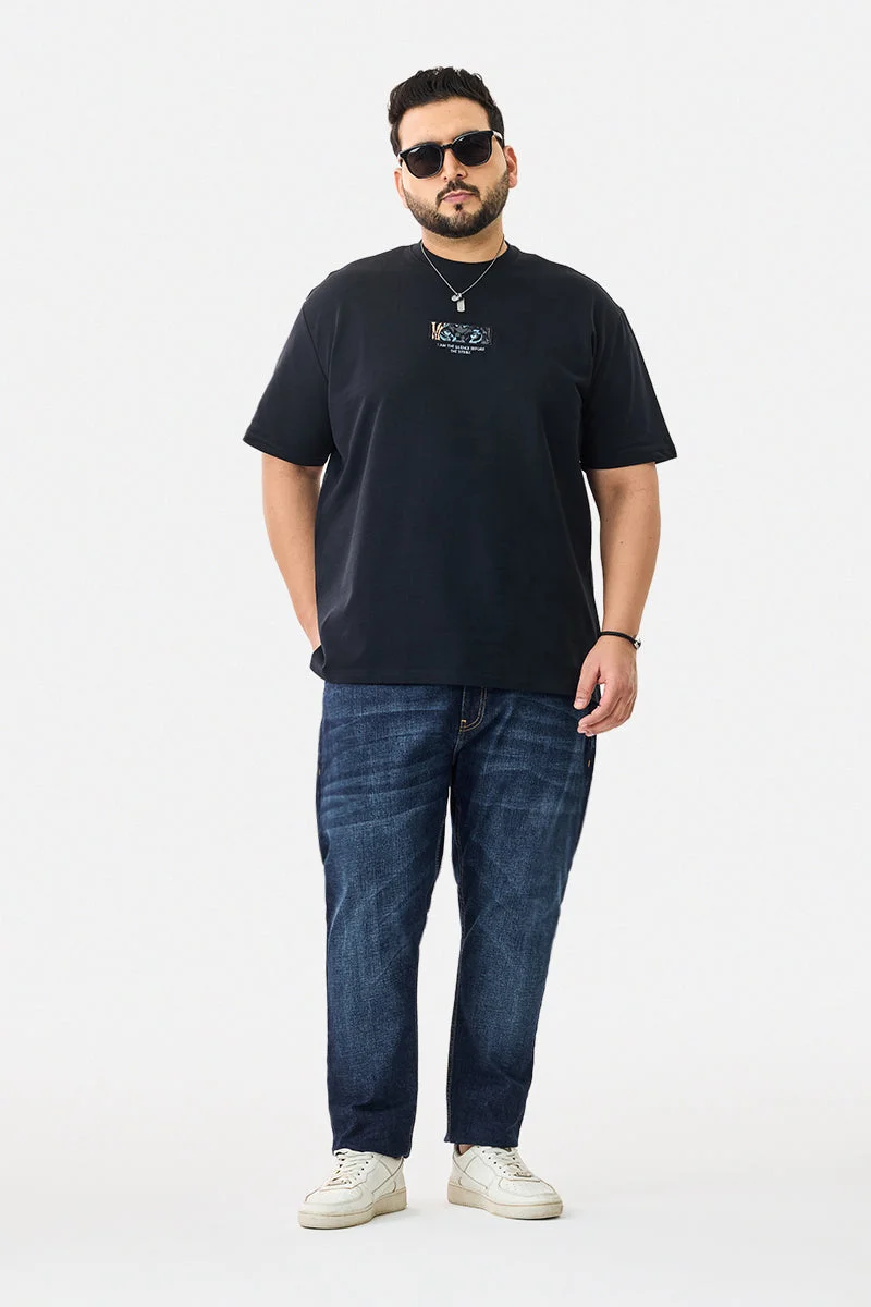 SNITCH Oversized Puff Print Embroidered Plus T-Shirt