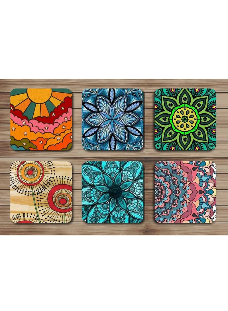 MADASOUQ 6 modern decor coasters with Box - Image 1