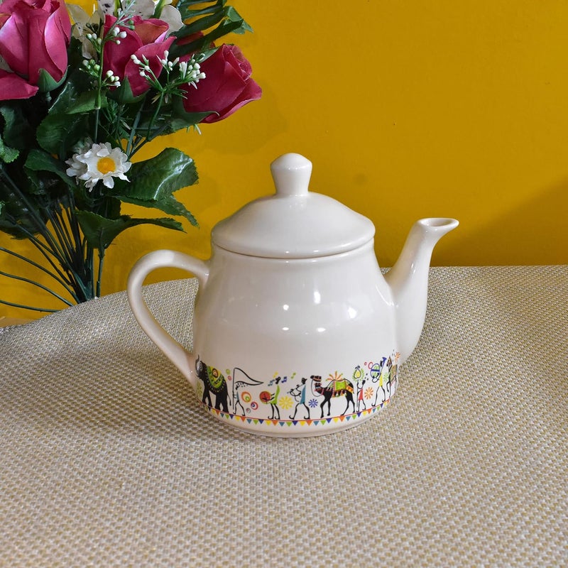 KunhaR Ceramic 6 Cups and 1 Kettle Tea Cup Set Multicolor - Image 4