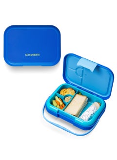 Eazy Kids 4 Compartment Bento Lunch Box - Mat Blue  - Image 1