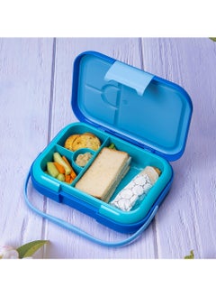 Eazy Kids 4 Compartment Bento Lunch Box - Mat Blue  - Image 4
