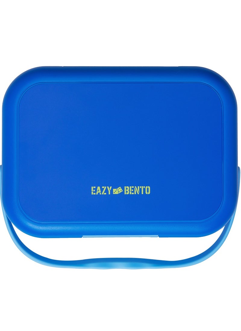 Eazy Kids - 4 Compartment Bento Lunch Box - Mat Blue - Image 1