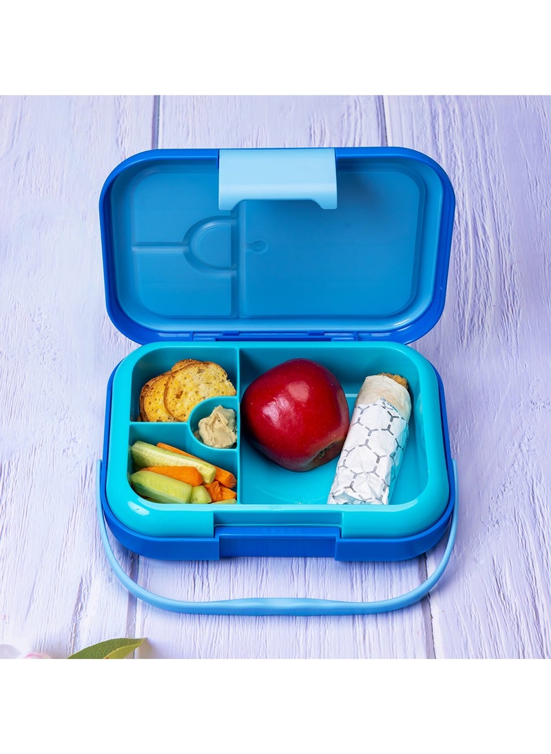 Eazy Kids - 4 Compartment Bento Lunch Box - Mat Blue - Image 1
