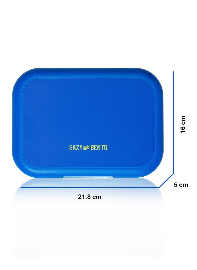 Eazy Kids - 4 Compartment Bento Lunch Box - Mat Blue - Image 1
