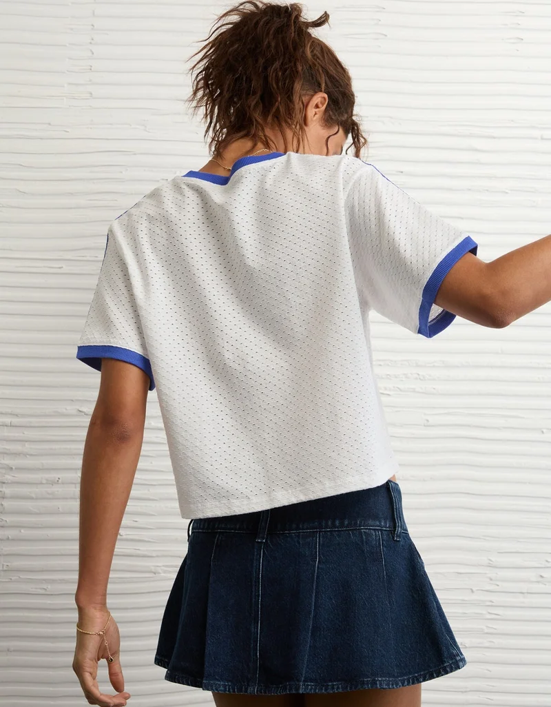 American Eagle  AE Graphic Mesh T-Shirt for Women | Best Price UAE
