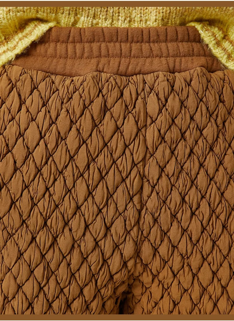 كوتون Şahika Ercümen X Koton - Quilted Elastic Waisted Jogger Sweatpants