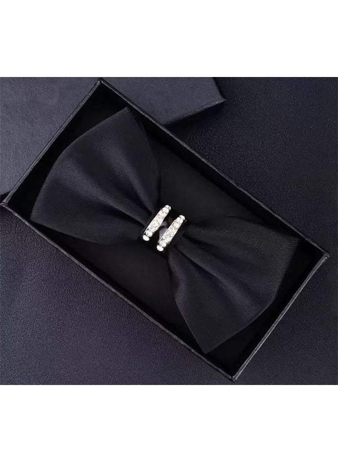 Adjustable Wedding Bow Tie Black