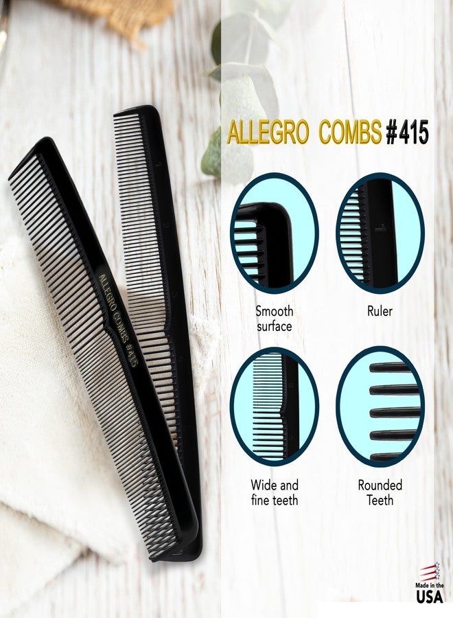 Allegro Combs #415 Combs for Women, 7 Inches Combs for Men, Parting Comb, Hair Comb, Comb for Men 6 Count (Black) - Image 4