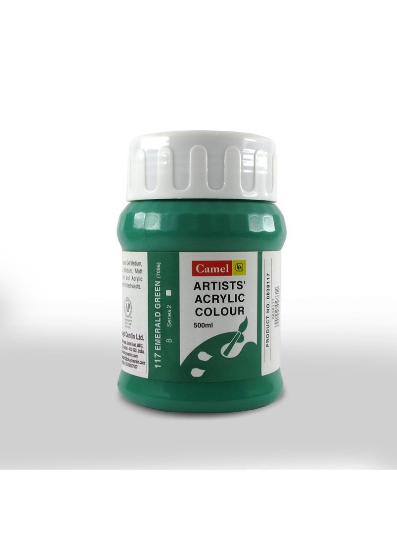 camel Camlin Kokuyo Artist Acrylic Colour 500 ml Series 2 Emerald Green 