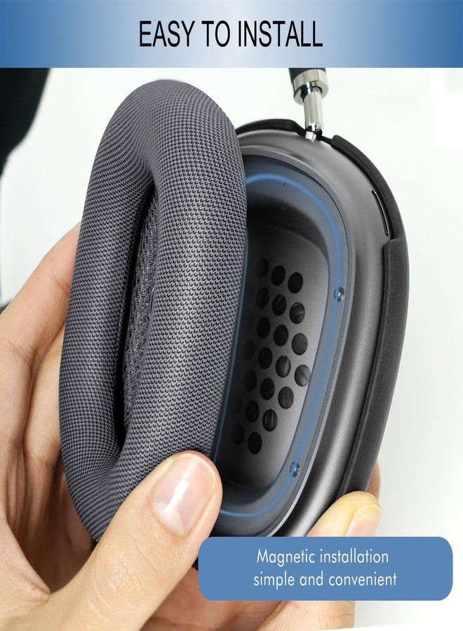 GEVO Upgraded Ear Cushions Replacement Earpads for Apple AirPods Max Headphones, Protein Leather Ear Pads Cover with Memory Foam and Magnet for AirPods Max (Space Gray) - Image 3