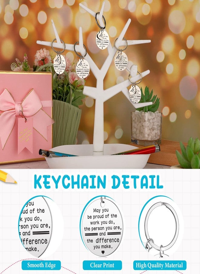 Teling 10 Sets Employee Appreciation Gifts Bulk Inspirational Pens Motivational Keychains Thank You Ballpoint Pen Gifts for Coworkers Teachers Staff Christmas - Image 3