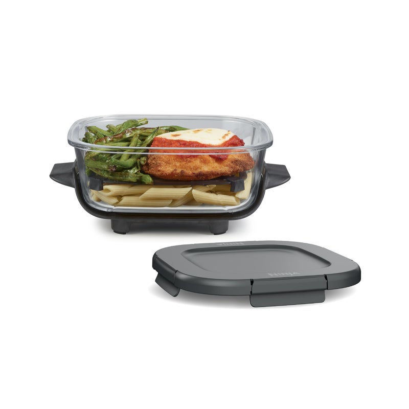 Ninja 6 Cup TempWare Glass Container with Leak-Proof Storage lid  Compatible with Ninja Crispi Portable Cooking System  Microwave  Freezer and Dishwasher Safe  PFAS Free Glass Cooking Surface - Image 1