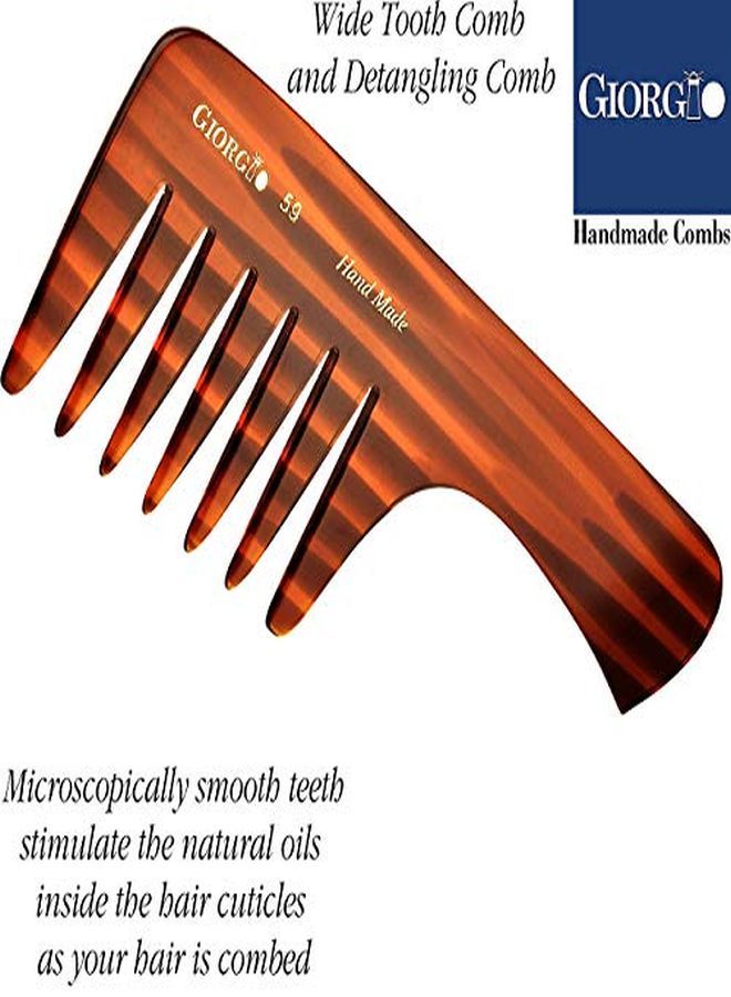 Giorgio G59 Large Coarse Hair Detangling Comb, Wide Teeth For Long Thick Curly Wavy Hair. Hair Detangler Comb For Wet And Dry. Handmade Rake Comb Sawcut From Cellulose Hand Polished Tortoise Shell - Image 4