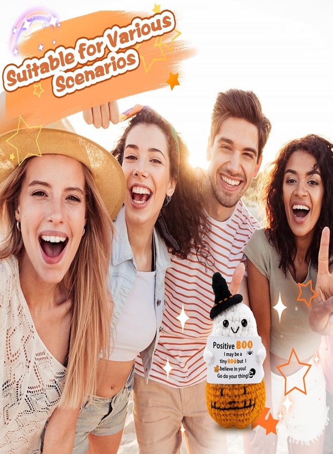 AICHPVOY Halloween Boo Basket Stuffer Gifts for Women Men Handmade Positive Crochet Gift for Friends Sister Coworker Teen Friendship Gifts for Women Friends(Positive Boo) - Image 5