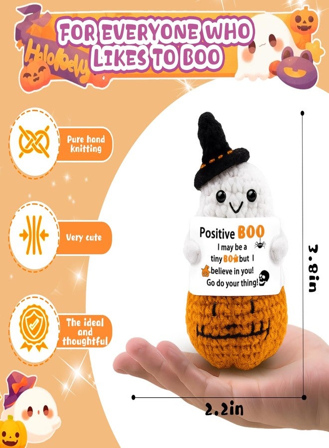 AICHPVOY Halloween Boo Basket Stuffer Gifts for Women Men Handmade Positive Crochet Gift for Friends Sister Coworker Teen Friendship Gifts for Women Friends(Positive Boo) - Image 2