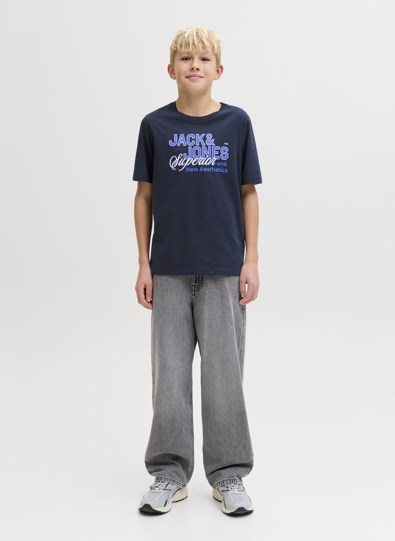 Jack & Jones Junior Kids Jjelogo Crew Neck T-Shirt - Image 5