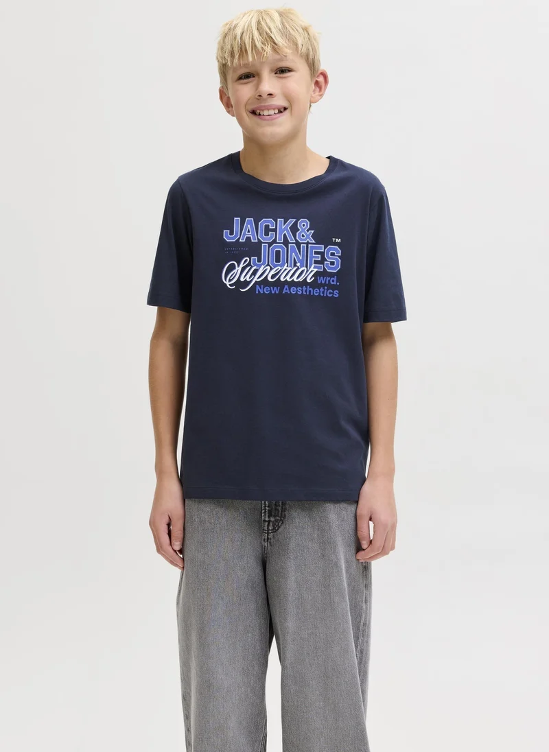 Jack & Jones Junior Kids Jjelogo Crew Neck T-Shirt