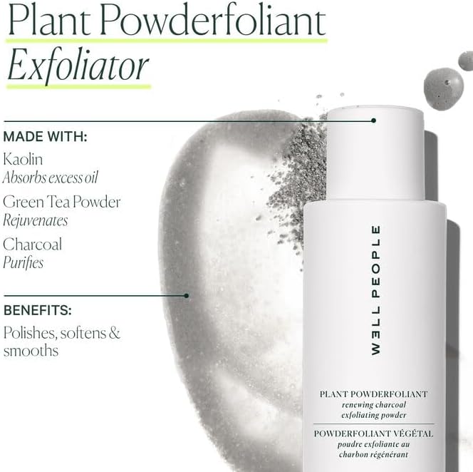 W3LL PEOPLE Plant Powderfoliant Renewing Charcoal Exfoliating Powder - 1.06 oz (30 g) - Plant-Based, Cruelty-Free Clean Beauty - Image 3