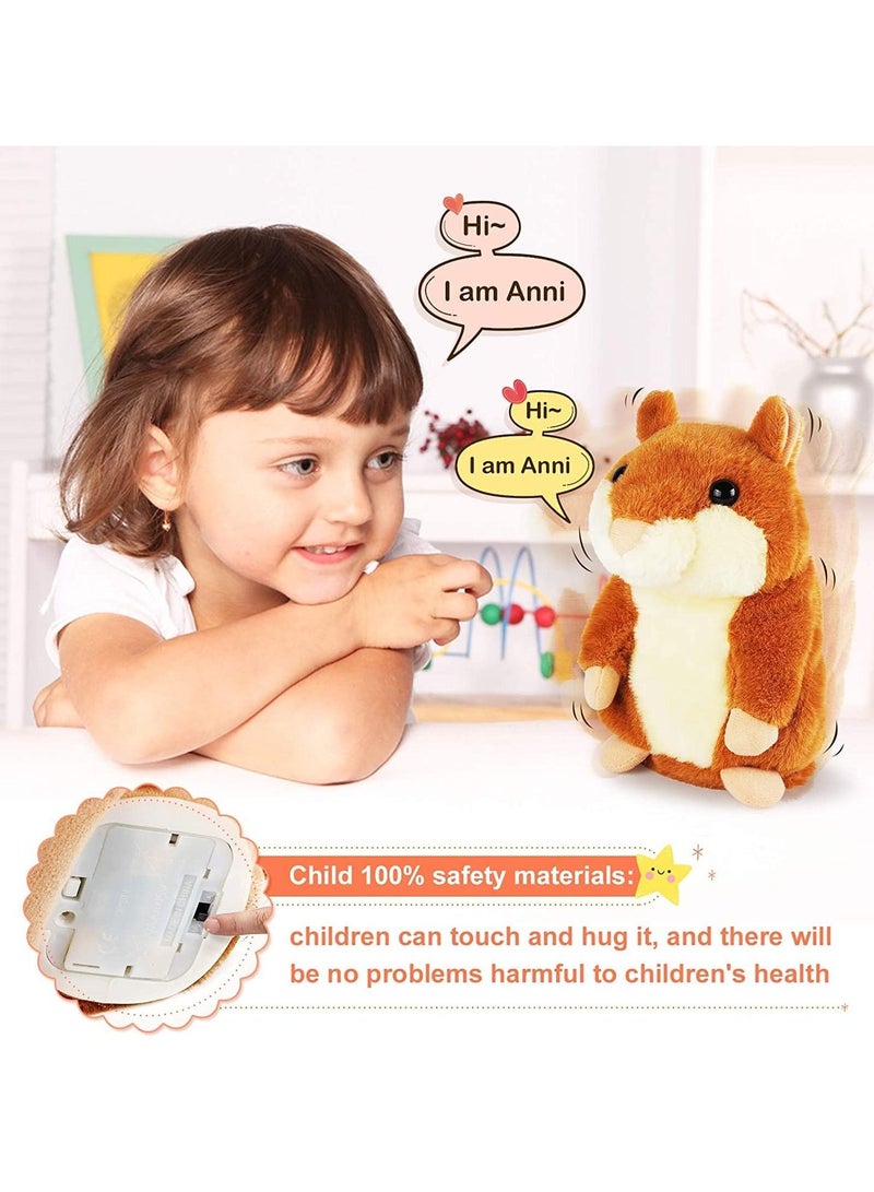 Talking Toys, Talking Hamster Mouse Plush Interactive 2 Pack, Repeats What You Say, Early Educational Toy Boys Girls Baby Animal Talking Toy Fun Gift, Record for Early Learning, Interactive Plush Toy - Image 5