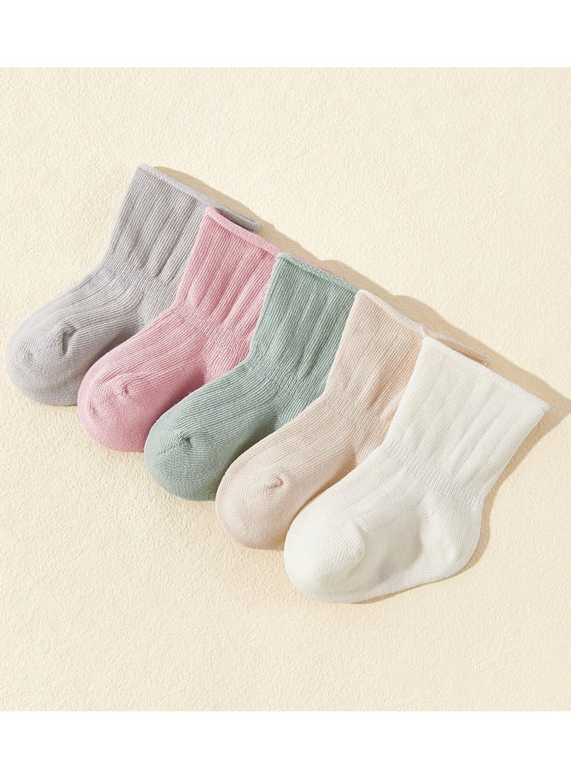 5 Pairs Of Infant And Toddler Four-Season Bowknot Socks - Image 1