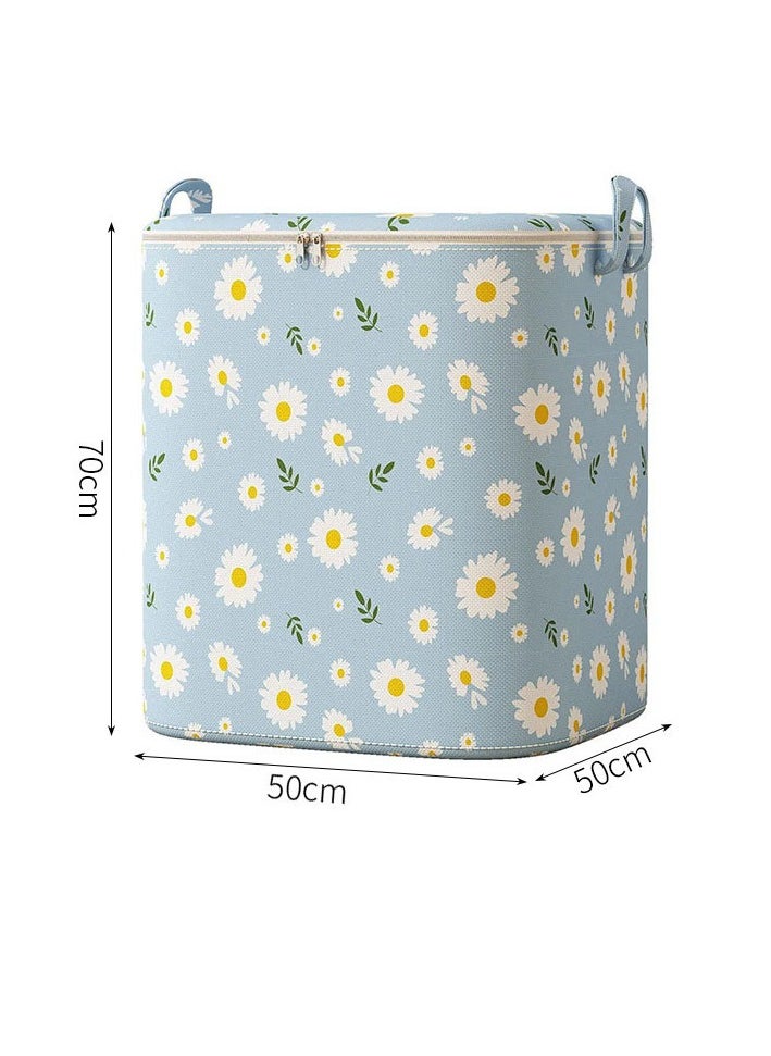 2 Pcs Storage Bags Dust Proof Foldable Closet Organizers Storage Containers with Handle Storage Containers for Bedding Comforters(Blue)