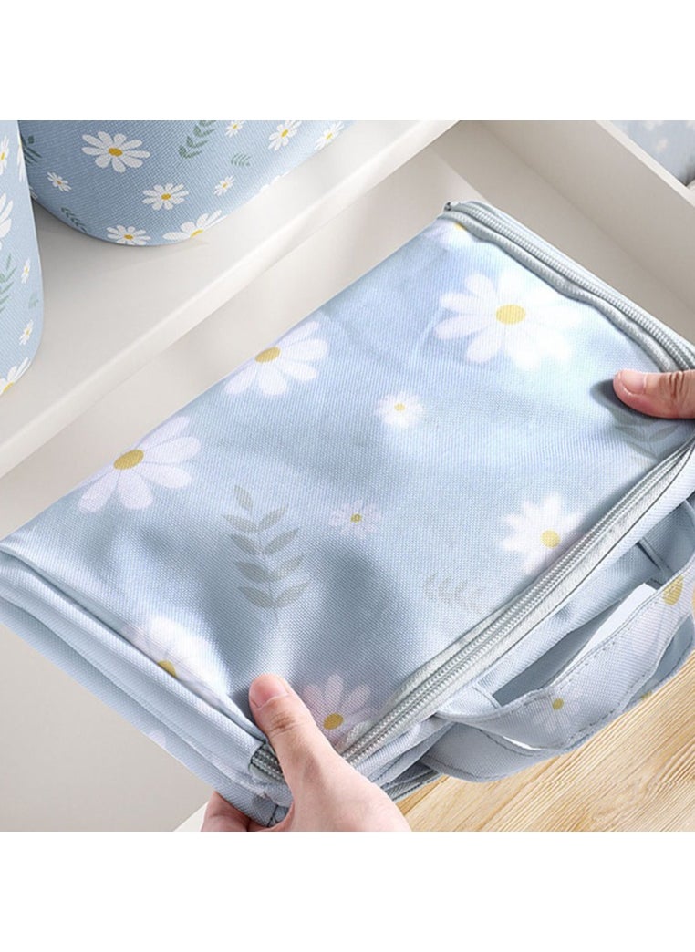 2 Pcs Storage Bags Dust Proof Foldable Closet Organizers Storage Containers with Handle Storage Containers for Bedding Comforters(Blue)
