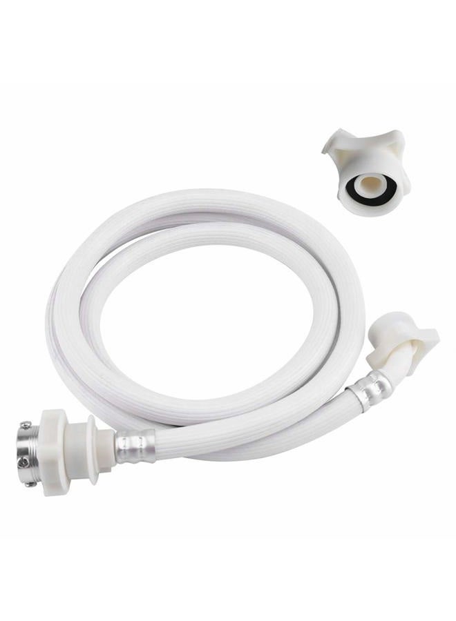 Eboxer Washing Machine Hoses, Burst Proof Washing Machine Water Inlet Hose, Washer Pipe with Connectors, White (3m/118.11in) - Image 1