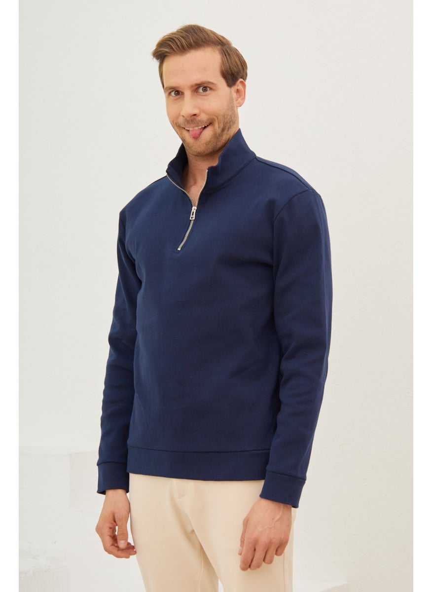 Men's Half Zipper Sweatshirt Navy Blue - pzsku/Z42741FA2126FA773614AZ/45/_/1726220324/e1b2751a-e302-4c4f-8af9-5c641432ebc4