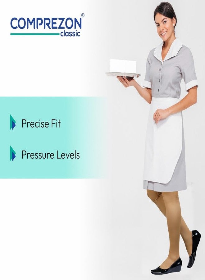 Comprezon Classic Lycra Medical Compression Stockings | Class 2 Compression | Above Knee Length | Pain Relief & Swelling Reduction | Compression Socks for Men and Women | Varicose Veins Stockings (Large) - Image 4