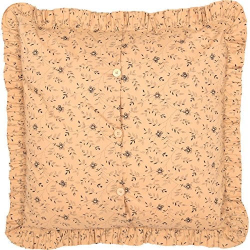 VHC Brands Maisie Fabric Euro Sham 26x26 Country Bedding Accessory, Tan - Image 3