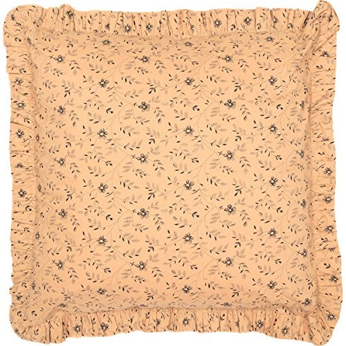 VHC Brands Maisie Fabric Euro Sham 26x26 Country Bedding Accessory, Tan - Image 1