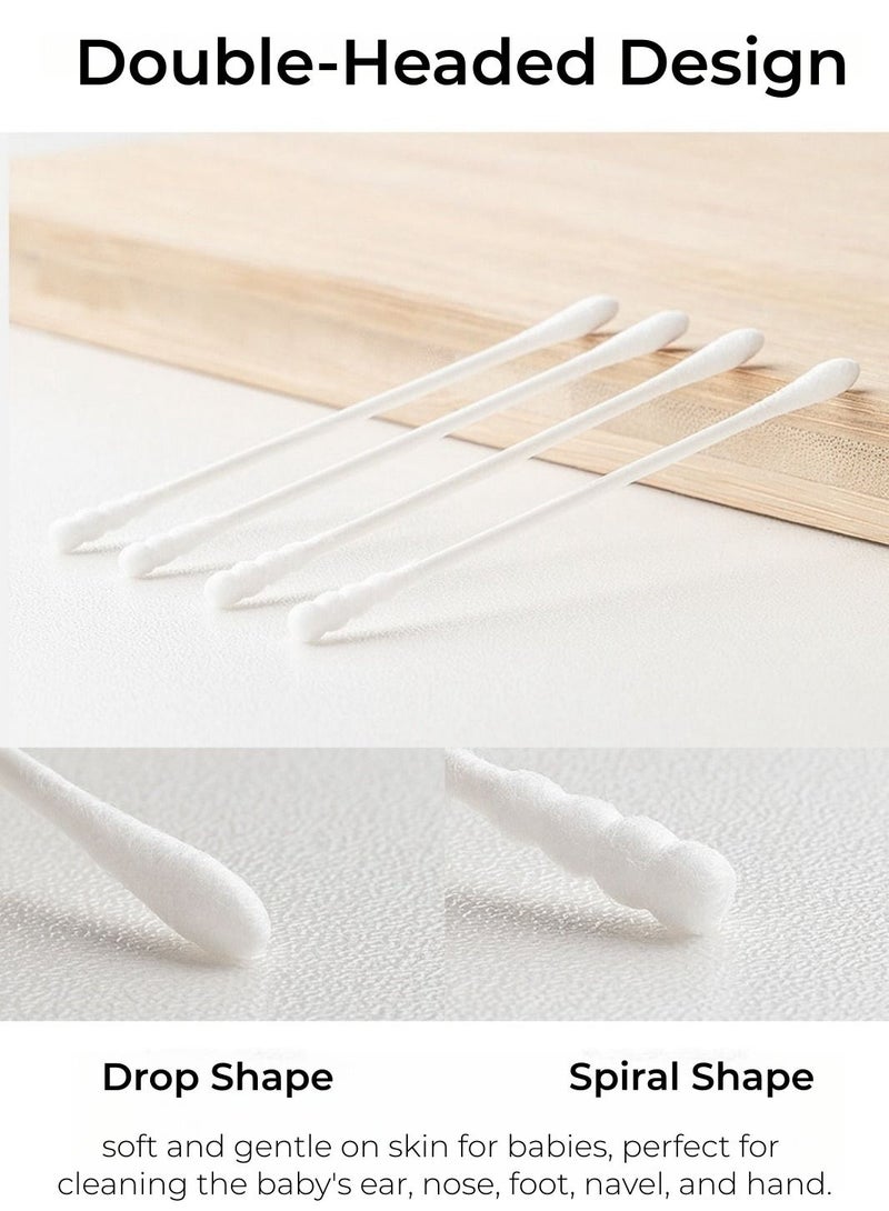 Be a better mom Disposable Cotton Swabs Double Tipped Cotton Swab Spiral Head Multipurpose Safe Cleaning Sterile Sticks - Image 4