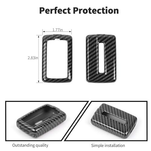JWWY Key Fob Case Cover Holder Shell Protector Sleeve Enclosure Fit for 2021-2024+Jeep Grand Cherokee Accessories Carbon Fiber - Image 5